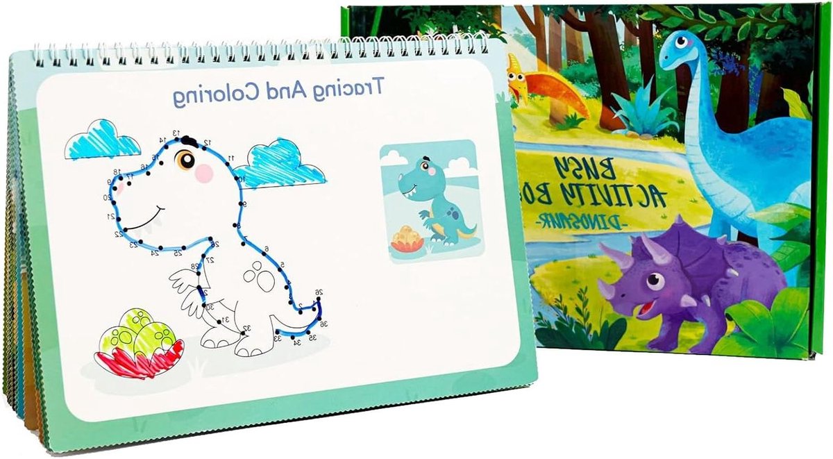 Dinosaurus Boek - Kinder Puzzelboek - Educatief Spel - Zintuiglijke Leerervaring - 306 x 218 cm - Multicolor