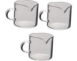 Glazen Melkopschuimer - Espresso Kan Melkopschuimer - Latte Art Maken - Dubbele Uitloop - 120 ml - Transparant