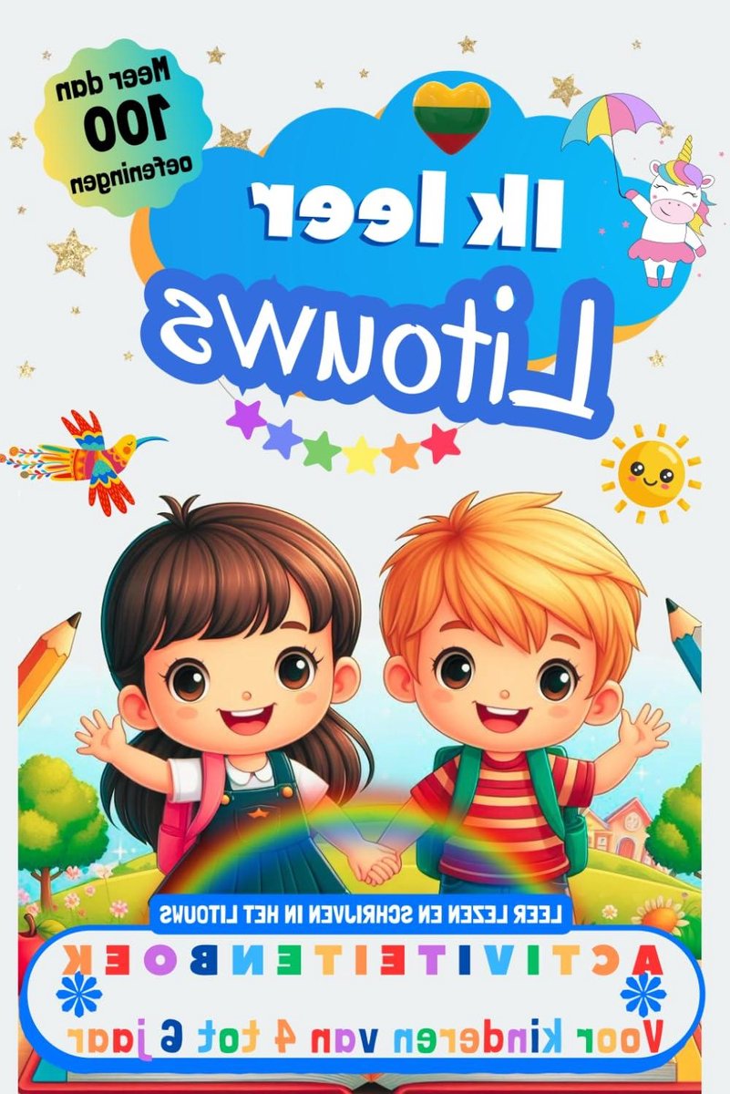 Litouws Leerboek Kinderen - Activiteitenboek Taal - Taal Leren - Meer Dan 100 Oefeningen - 104 Paginas - Illustraties Zwart-Wit
