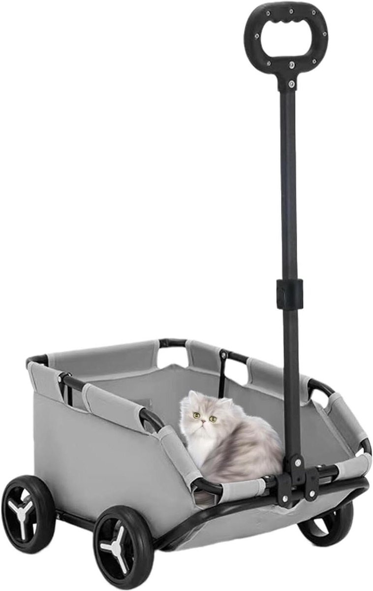 Huisdieren Kinderwagen - Hondenbuggy Kattenkar - Comfortabel Reizen - Opvouwbaar Met Eén Hand - 58 x 41 x 16 cm