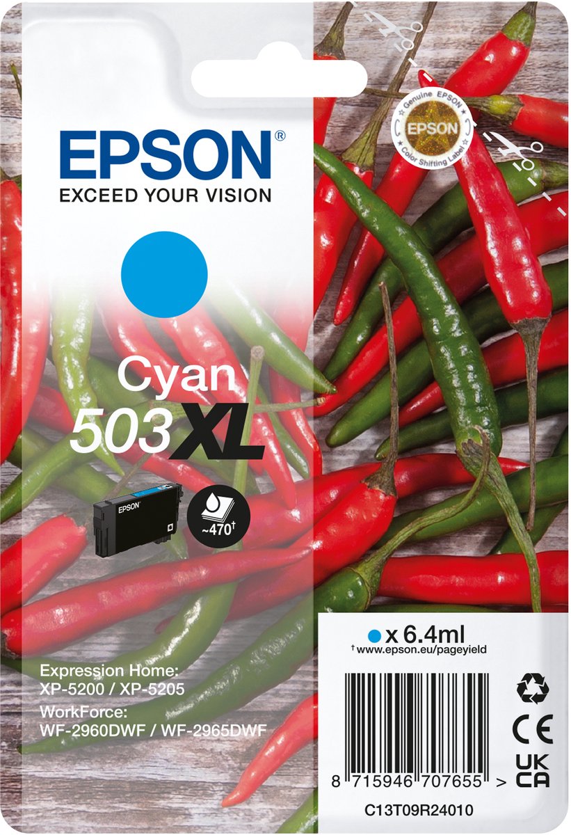 Original Ink Cartridge Epson 503XL Cyan