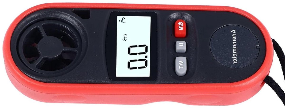 Draagbare Anemometer - Digitale Windmeter - Luchtstroom Meten - IP67 Stof- en Waterdicht - 14°F tot 113°F - Zwart