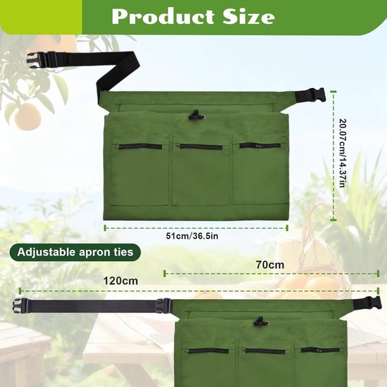 Tuinschort - Verstelbaar schort - Bescherming bij tuinieren - Voor mannen en vrouwen - 30 x 19.5 cm - Niet gespecificeerd — afbeelding 3