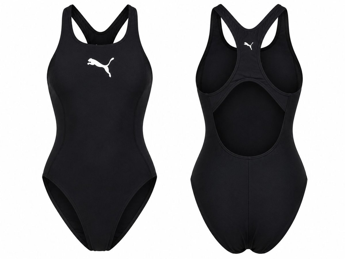 Puma racerback swimsuit sportbadpak dames Zwart