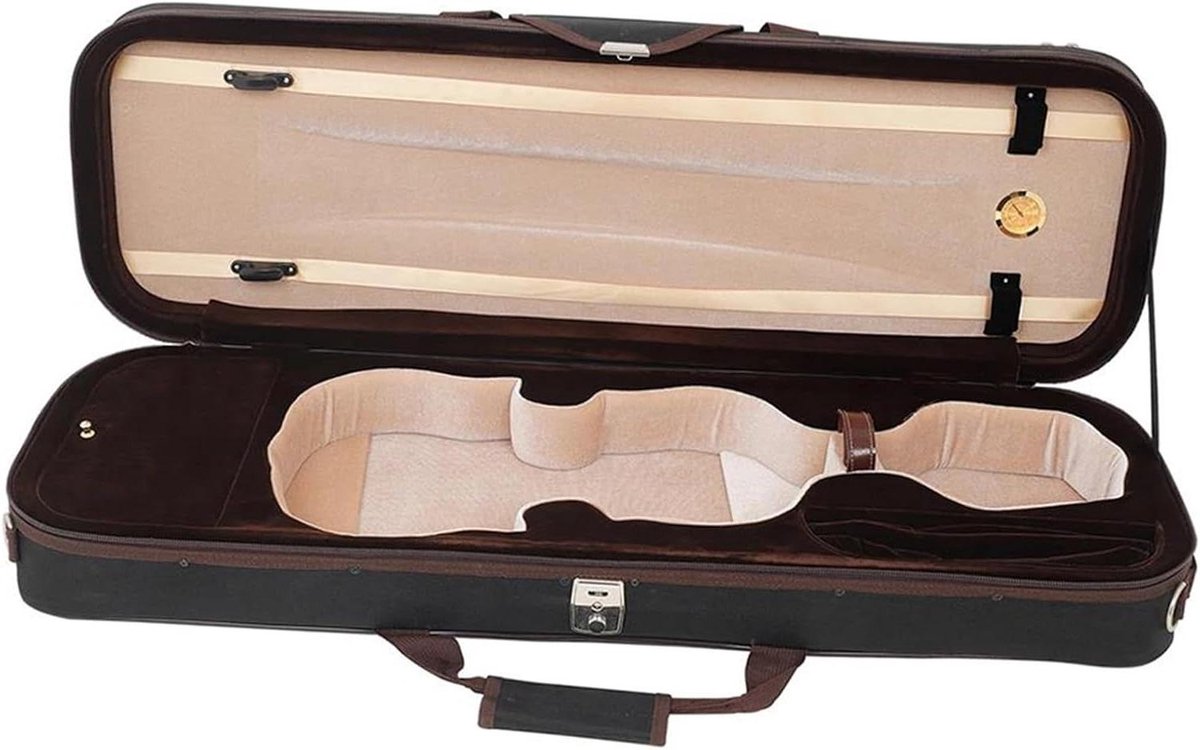 Vioolkoffer - Instrumentkoffer - Muziek Opslag - Met Hygrometer - 84 x 30 x 17 cm - Bruin