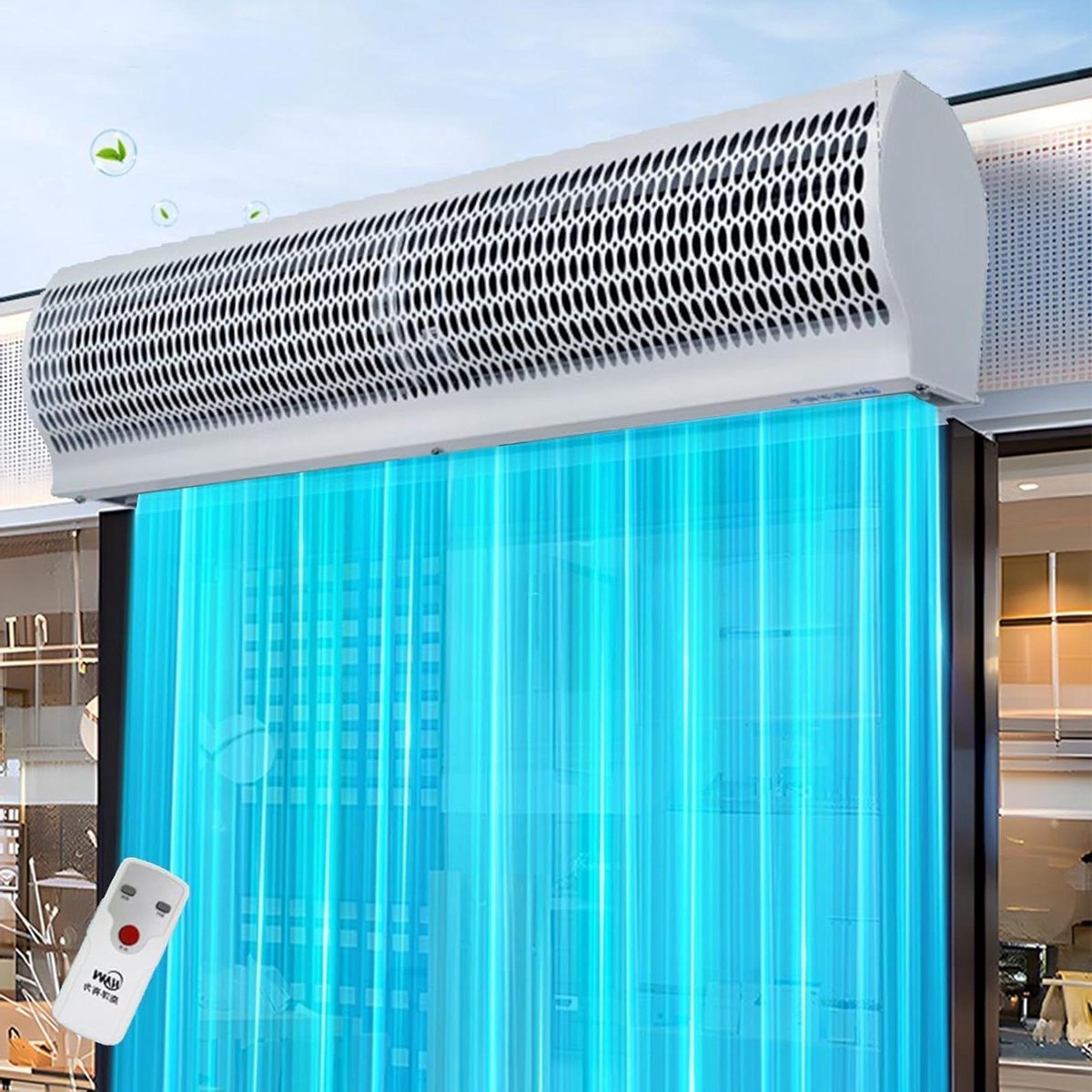 Luchtgordijn - Wandventilator - Klimaatbeheersing - Stil ontwerp - Efficiënte luchtstroom - Wit