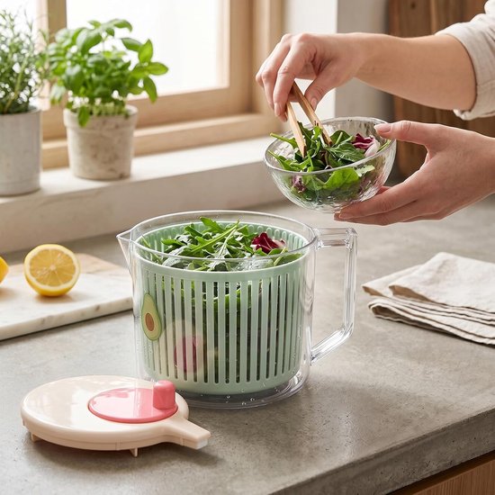 Slacentrifuge Groente Droger - Keuken Gadget - Snel Salade Maken - Voedselveilig PP Materiaal — afbeelding 5