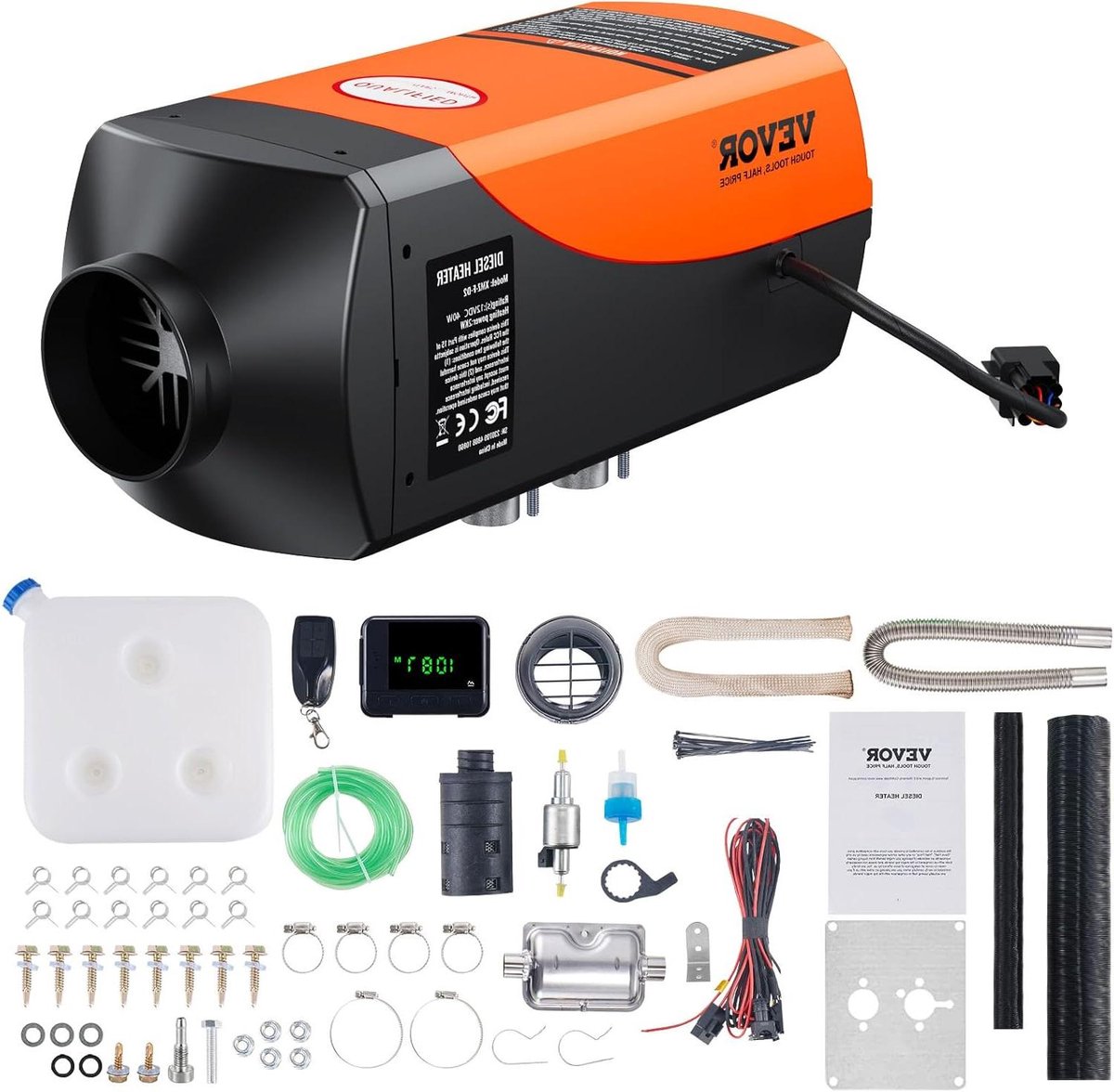 Dieselverwarming - Luchtverwarmer - Binnenruimte Verwarmen - Intelligente LCD Bediening - 10 Liter Tank - Oranje Zwart