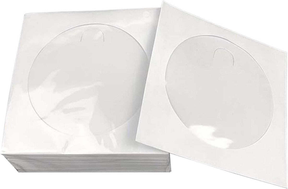 CD hoezen - Dvd mapjes - Media opslag - Met venster - 100 stuks - Wit