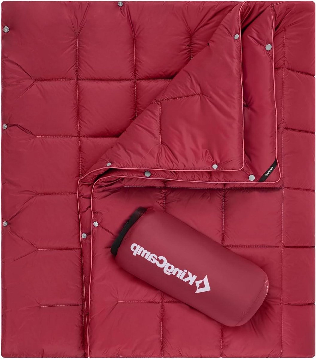 Kampeerdekens - Outdoor deken - Reizen en kamperen - Waterafstotend en warm - 175 x 135 cm - Donkerrood