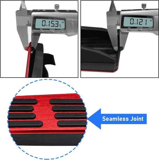 Pedaalhoezen Set - Antislip Pedalen - Verbeterde Grip - Geen Boren Nodig - Aluminium Metaal - Rood — afbeelding 3
