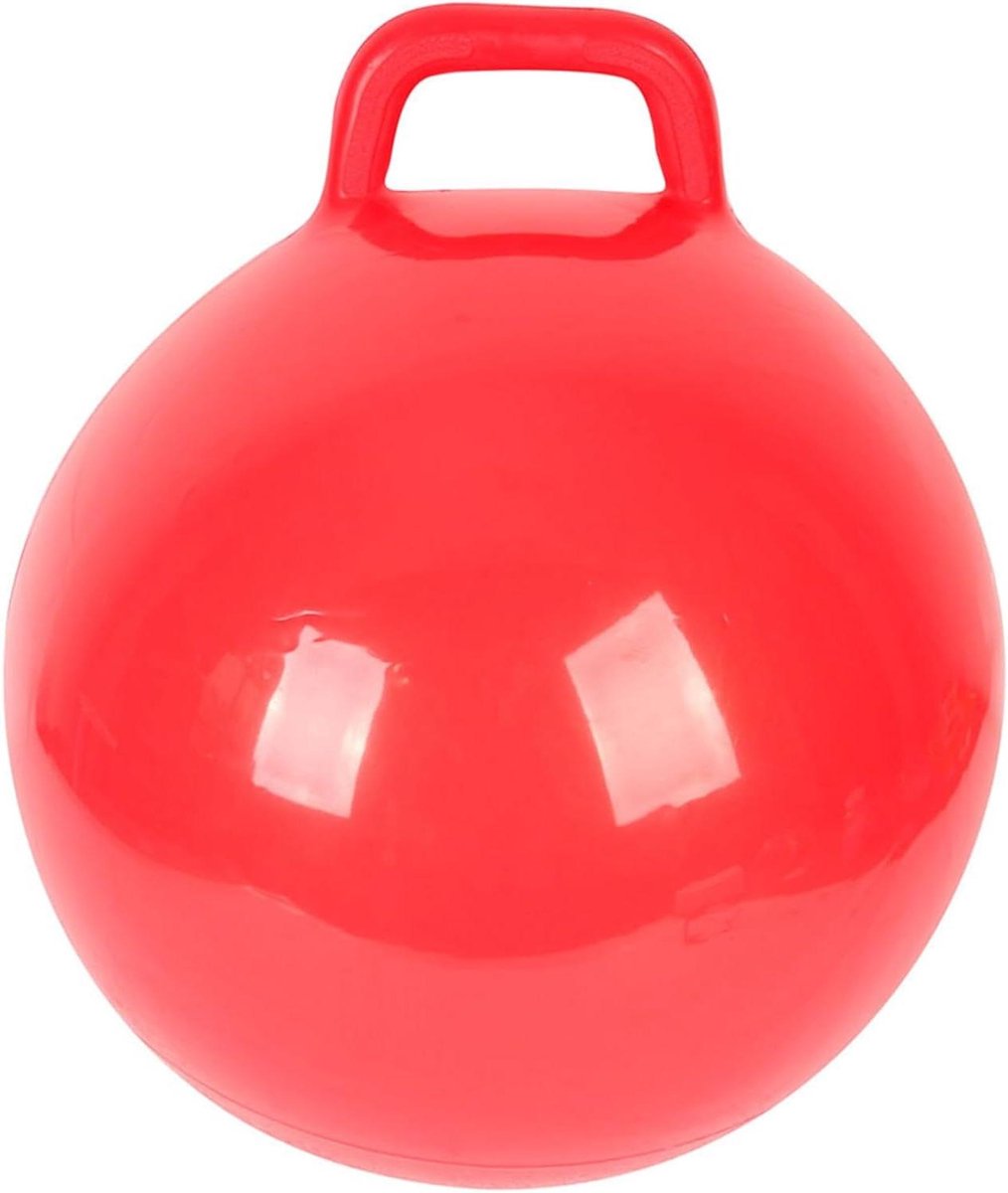 Opblaasbaar Springkussen - Stuiterbal met Handvat - Actief Spelen - Voor Kinderen Volwassenen - Diameter 44 cm - Rood
