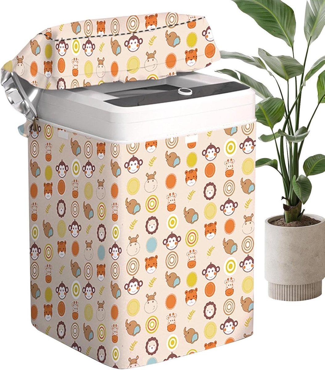 Wasmachine Hoes Apparaat Bescherming Stof Vrij Houden Ritssluiting Ontwerp Maat L Dierenprint