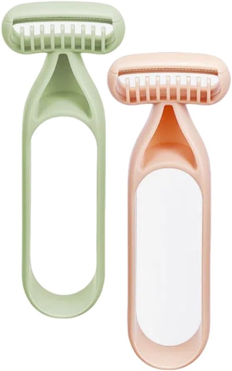 Okseltrimmer - Huidvriendelijke trimmer - Gladde huid - Snijbescherming net - 12 x 4.5 cm - Roze Groen