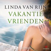 Boekomslag 'Vakantievrienden' van Linda van Rijn. Zomers tafereel met vrouw in bikini en hand op haar schouder.