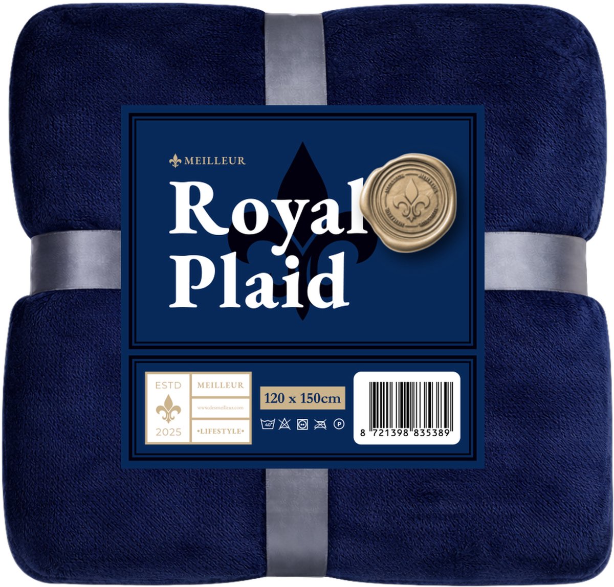 Meilleur Plaid - 120x150 cm - Donkerblauw - Zachte plaid voor bank, bed en decoratie