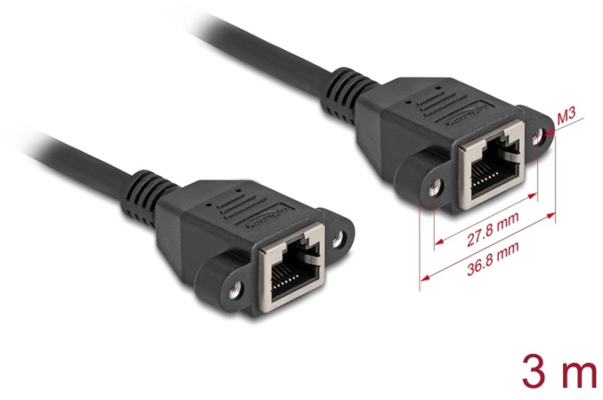 DeLOCK 90786 netwerkkabel Zwart 3 m Cat6a S/FTP (S-STP)