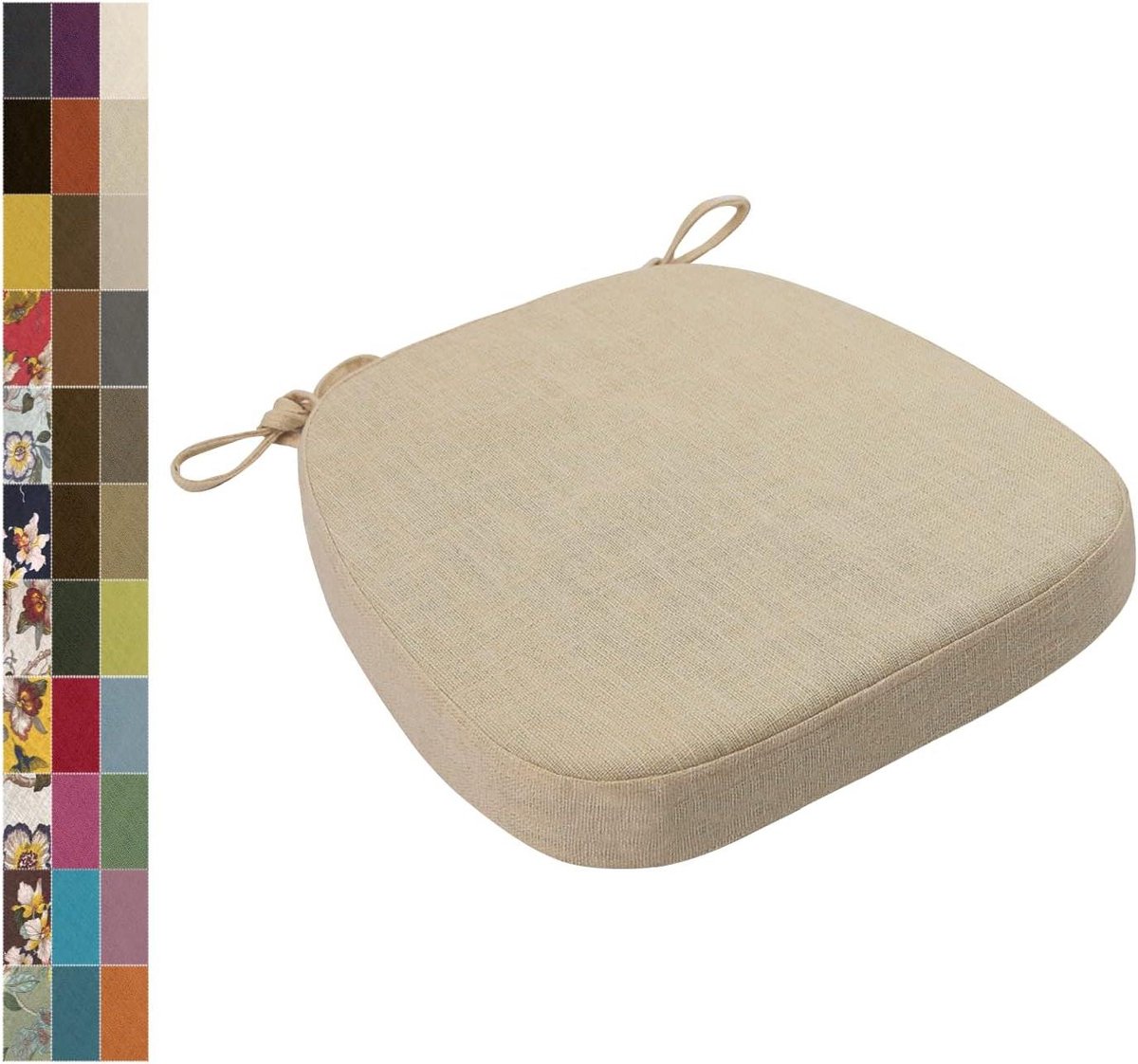 Stoelkussen - Zitkussen - Comfortabel Zitten - Antislip Bodem - 43 x 42 x 8 cm - Kaki