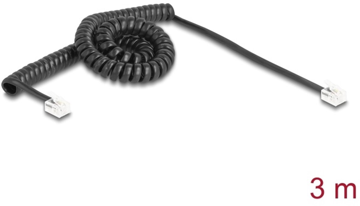 DeLOCK 90224 - Telefoonkabel 3 m - zwart