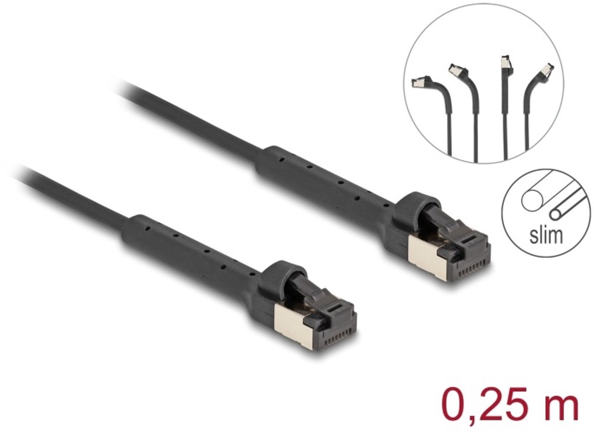 DeLOCK 80932 netwerkkabel Zwart 0,25 m Cat6a U/FTP (STP)