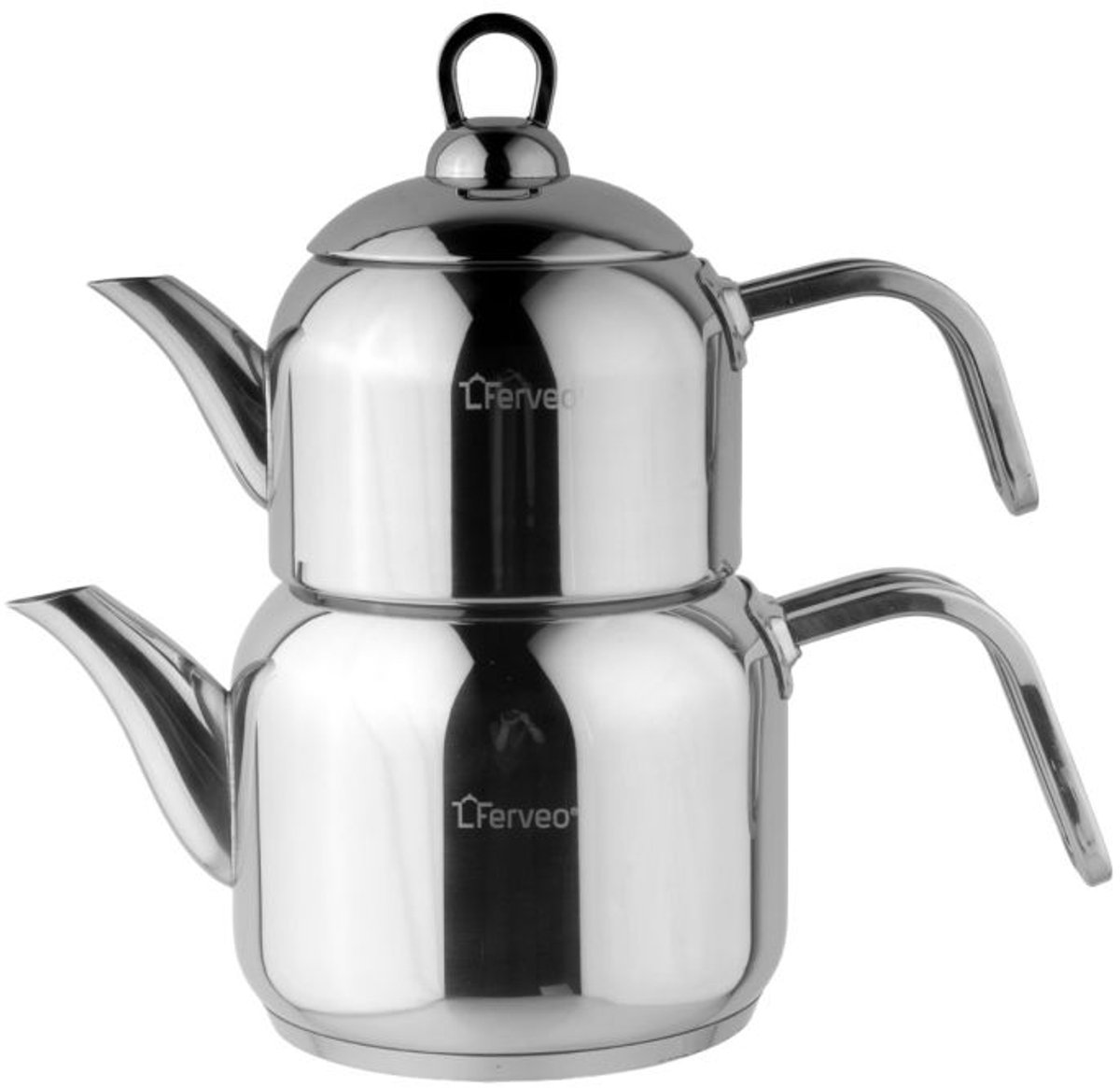 Ferveo Seyma - Theepot Set - 0,7/1,5L - Inductie - Turkse Theepot - RVS