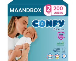 Confy Premium - Luiers Maat 2 (3-6kg) - 200 Luiers - Maandbox
