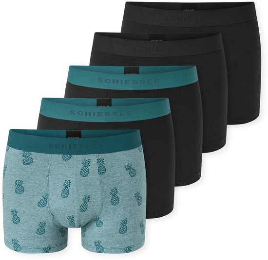 Schiesser 5PACK Shorts - 95/5 Multipacks Onderbroek - zwart, groen
