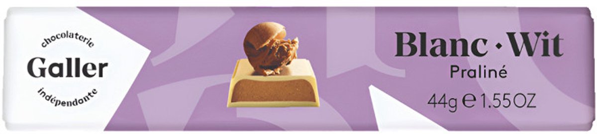 Chocoladereep Galler White Praliné, 44 g
