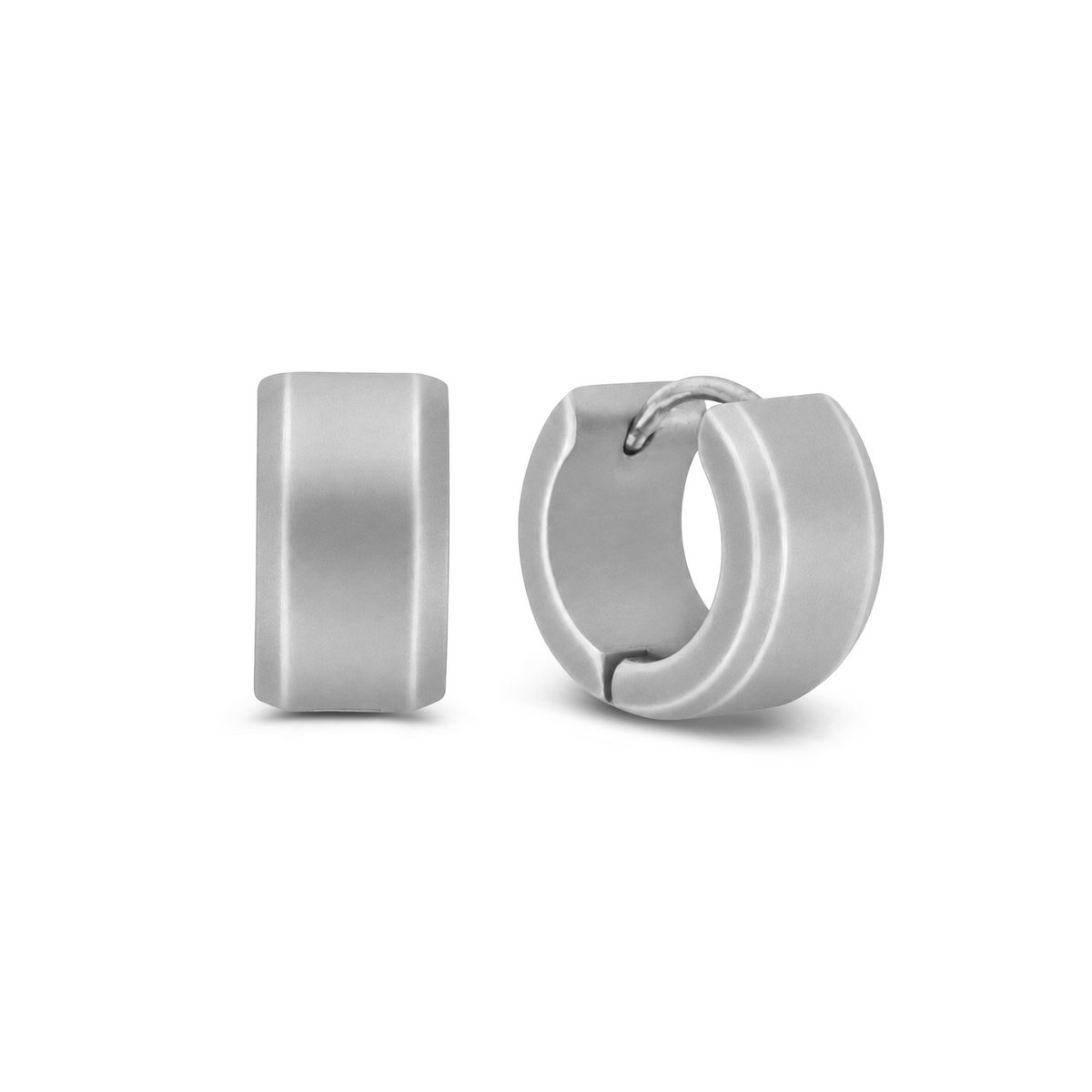Frank 1967 7FE-0001-S Stalen Oorringen - Heren - 13 x 7 mm - Staal - Zilverkleurig