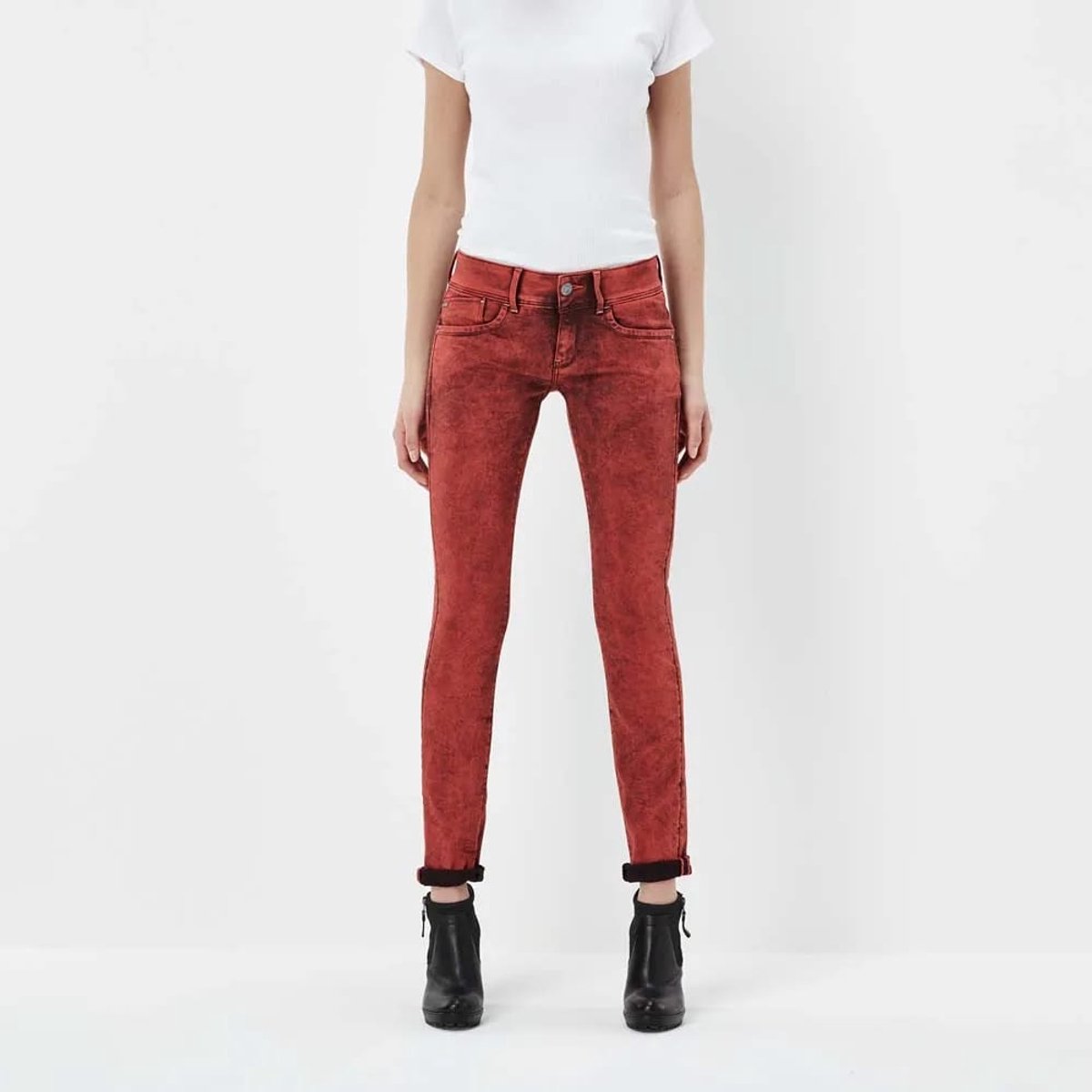 G STAR RAW Dames jeans Lynn mid Skinny waist Rood
