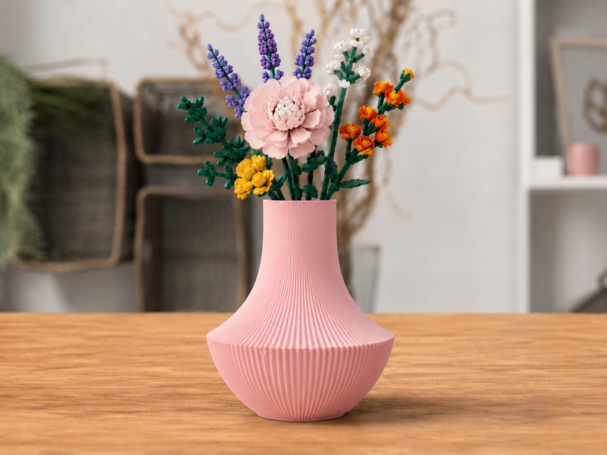 Sakura Roze Vaas voor Lego Bloemen & Droogbloemen & Botanical Bloemen – Design Vaas voor Modern Interieur