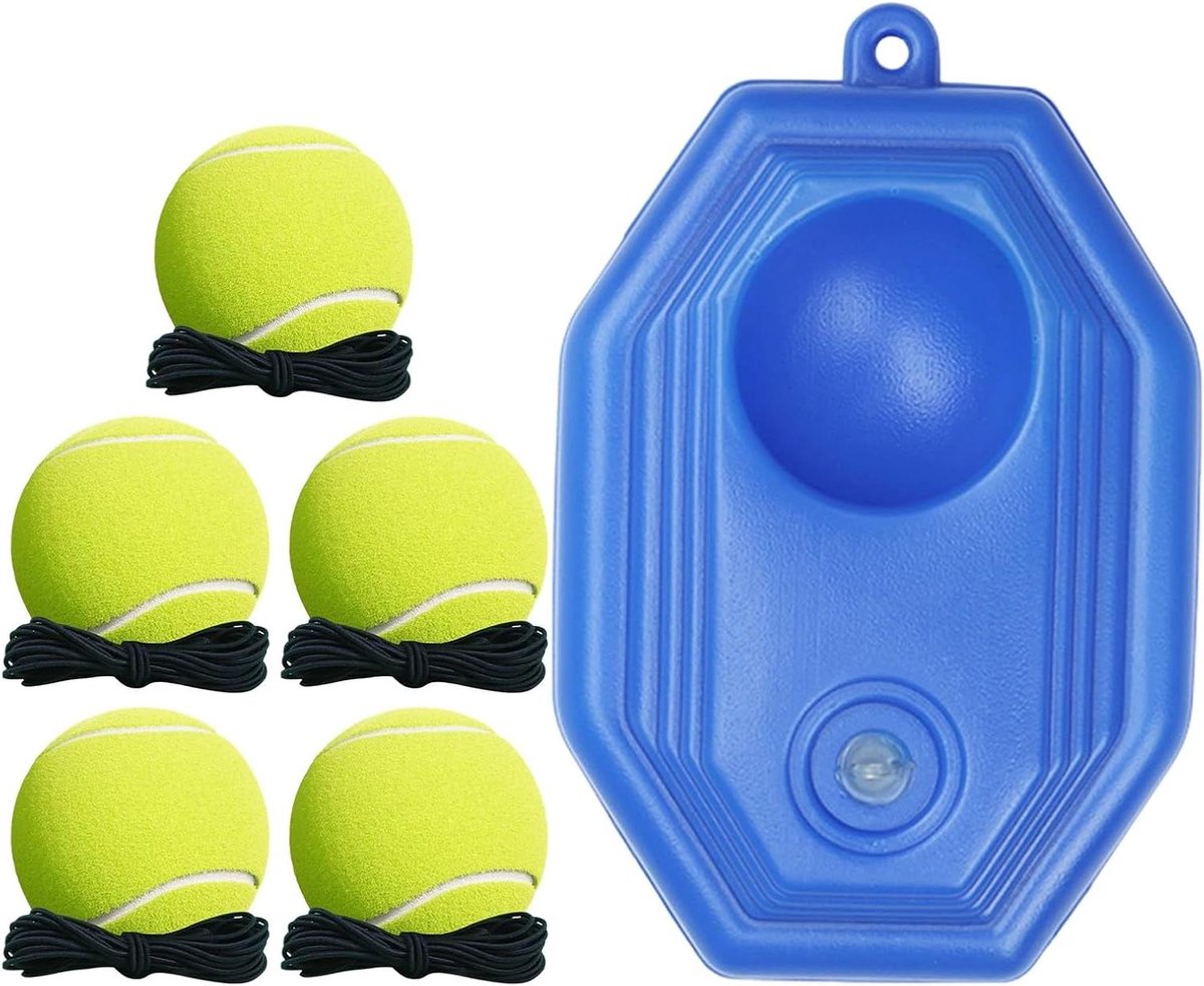 Tennistrainer met snaarbal, innovatief balspel voor buiten, Solo Oefening Rebounder, gewogen antislip basis, hoog elastisch koord voor beginners, in het tuinpark