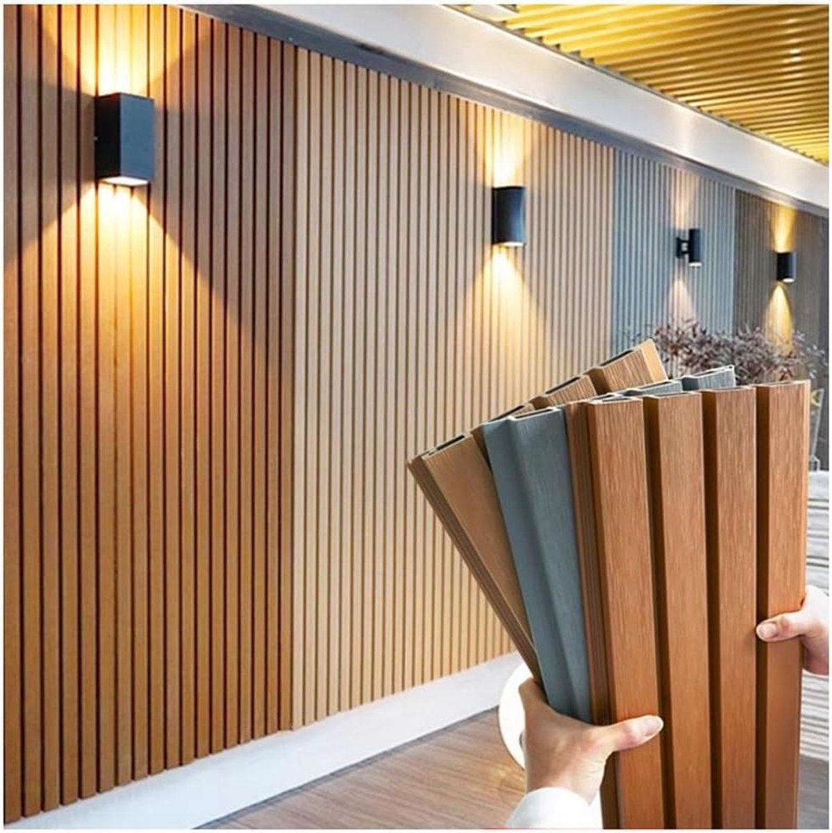 Houten inkijkbescherming - Tuinhek paneel - Buitenruimte verfraaien - Splintervrij composiet - 22 x 150 cm - Zwart