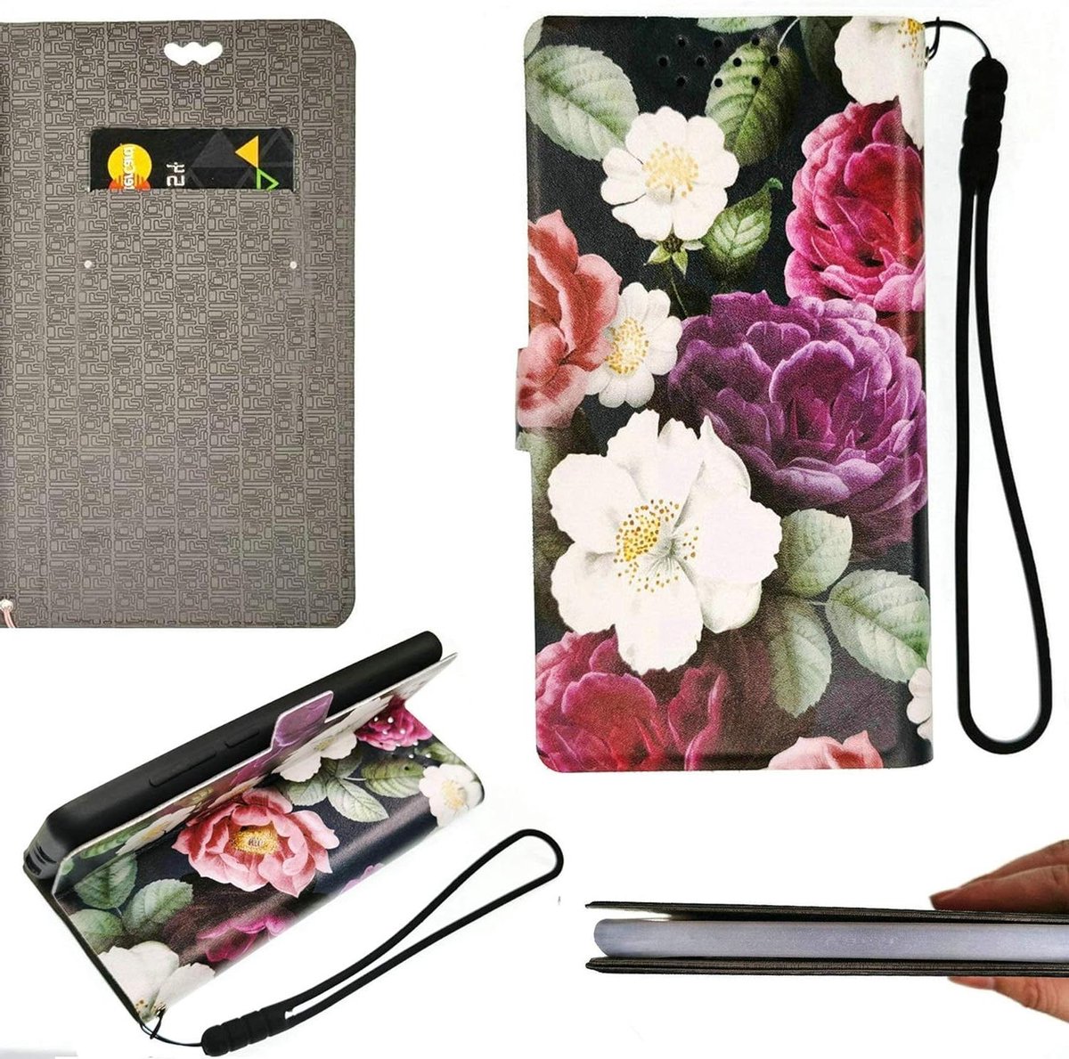 Tablethoes - Beschermhoes - Dagelijks Gebruik - Kaarthouder - N.v.t. - Bloemen