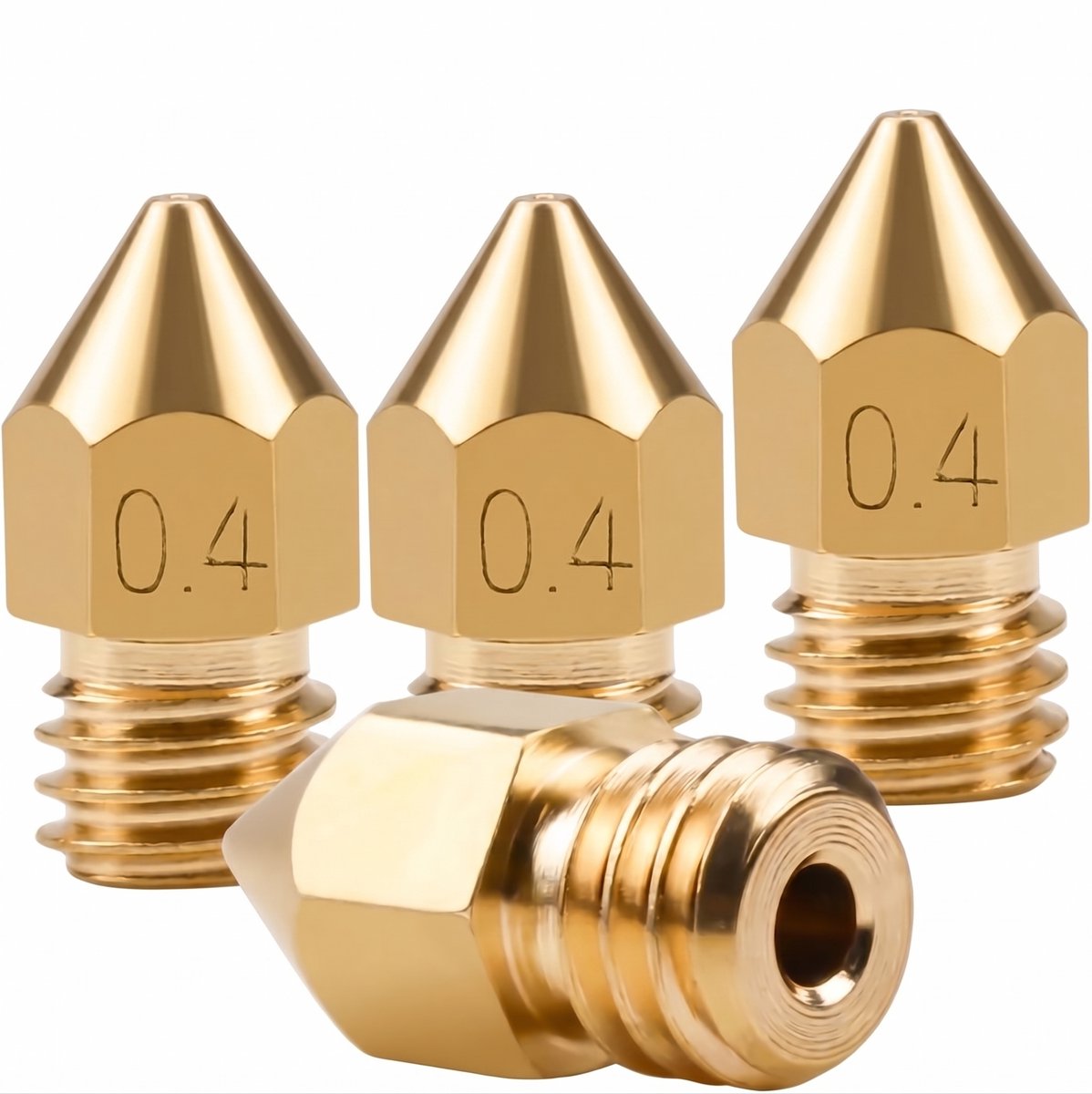 MK8 nozzle 0,4mm 4 stuks - geschikt voor Ender 3 - OXILO
