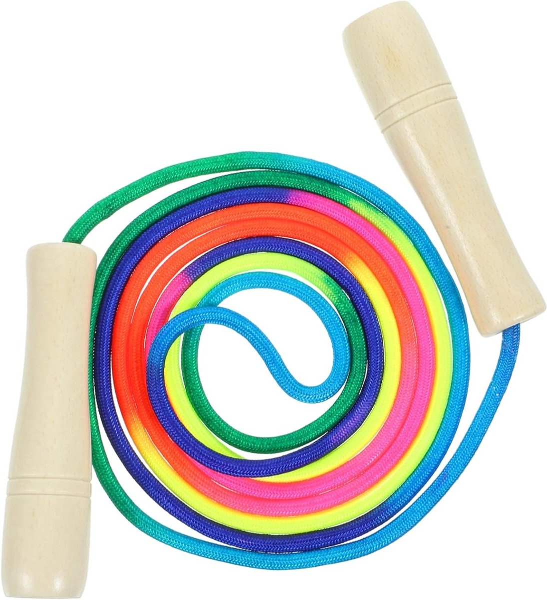 Springtouwen Set - Fitness Touw - Buiten Spelen - Houten Handvatten - 2 Stuks - Houtkleur