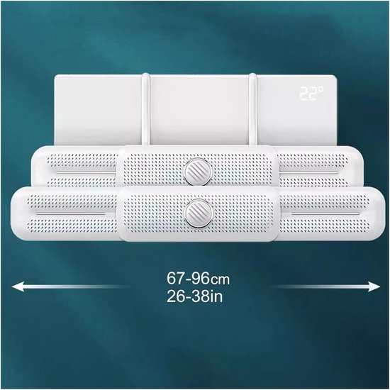 Airco Deflector - Windscherm - Comfort Verhogend - Verstelbare Hoek - 67-96 cm - Wit — afbeelding 4