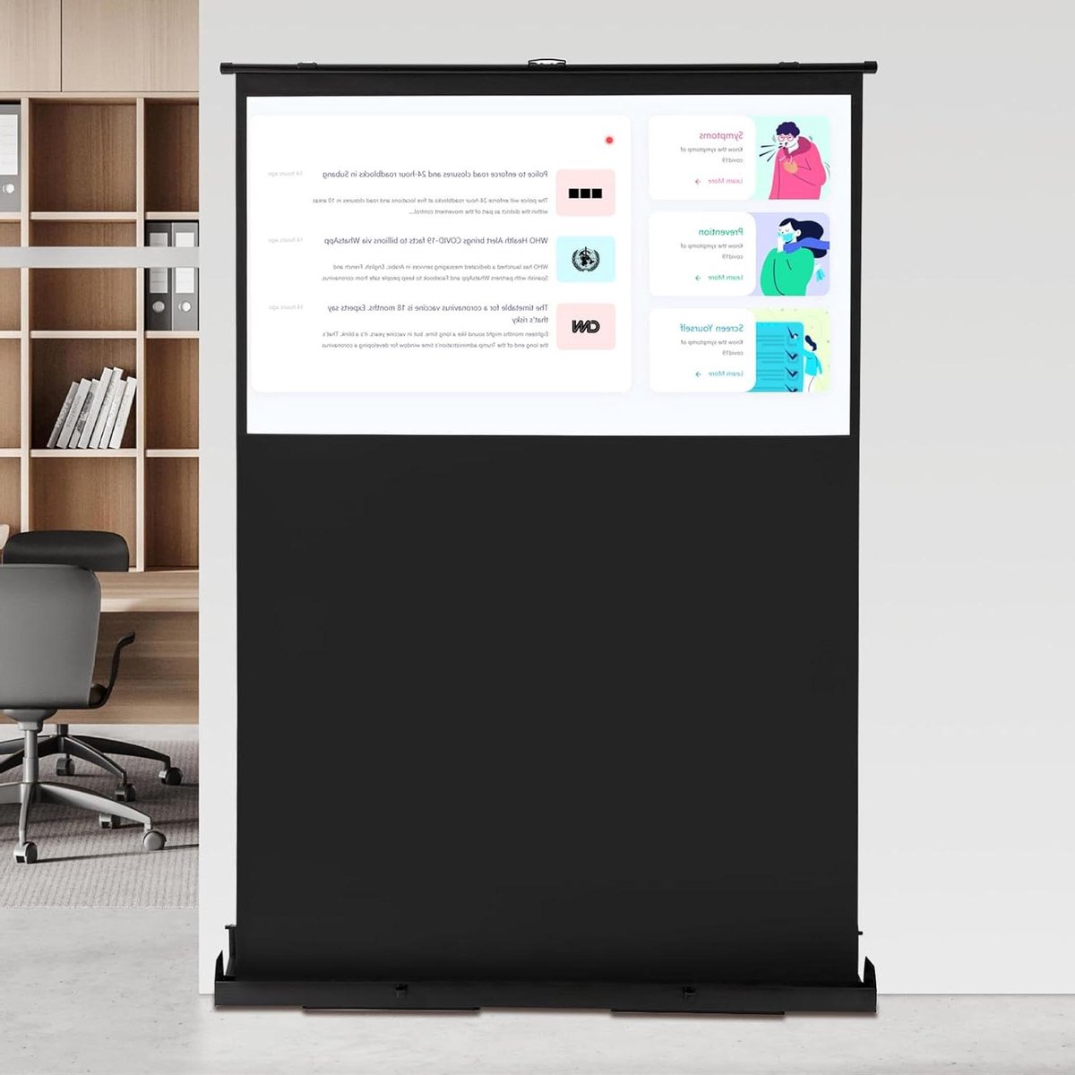 Projectiescherm - Beamerdoek - Thuisbioscoop Creëren - Draagbaar Uitschuifbaar - 60 inch - Zwart