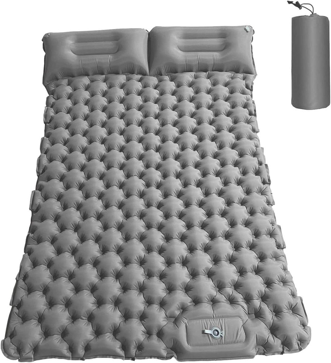 Kampeermat Luchtkussen - Slaapmat Backpacken - Comfortabel Kamperen - Zelfopblazend - 196 x 125 cm - Zilver