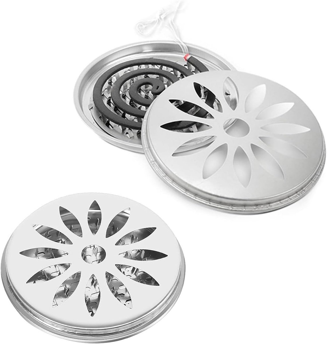 Mosquito Wash Holder van RVS voor Incense Sticks met Deksel - Ideaal voor Thuis, Tuin en Buitenactiviteiten zoals Kamperen en Vissen