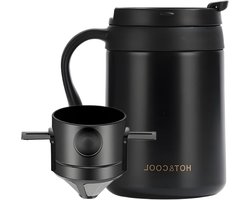 Draagbaar Koffiezetapparaat - Reis Koffiemaker - Onderweg Genieten - Roestvrij Staal - Niet Gespecificeerd - Zilver