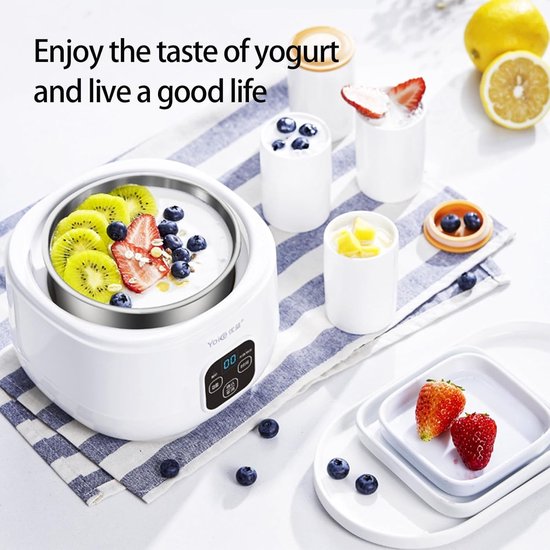 Yoghurtmaker - Fermentatie apparaat - Thuis Yoghurt Maken - Constante Temperatuur Controle - 1 Liter Capaciteit - Wit — afbeelding 3
