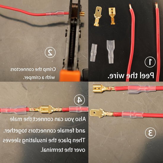 480 stuks Spade Connector Set met Isolatiesleeves - Mannen en Vrouwen, Kabelschoenen Assortiment, Crimp Terminals en Elektrische Verbindingen — afbeelding 4