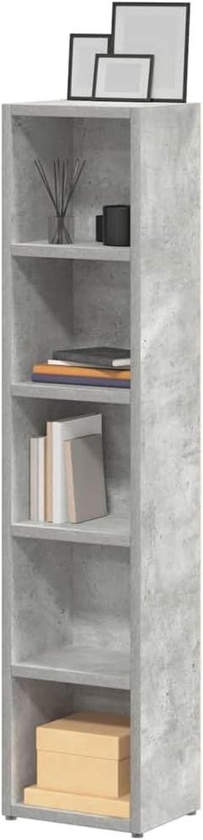 CD-rekken set - Opbergrekken - Media organiseren - Betongrijs design - 21x16x935 cm - Betongrijs
