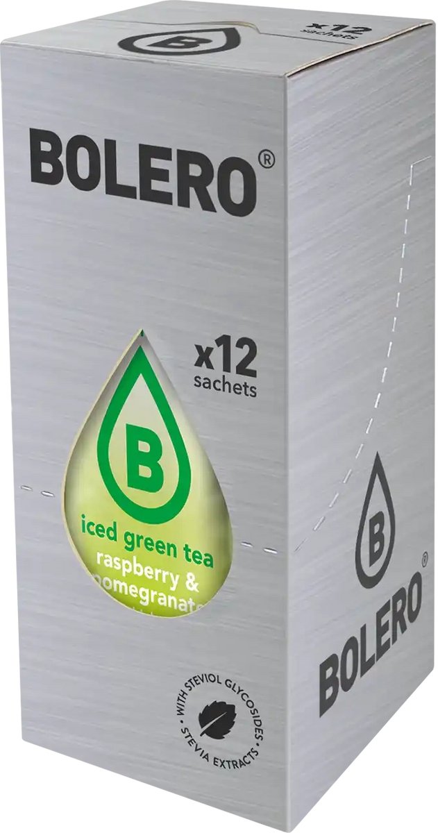 Bolero Iced Green Tea (12x8g) Raspberry & Pomegranate - Intra- & Post-Workout - Intra-Workout