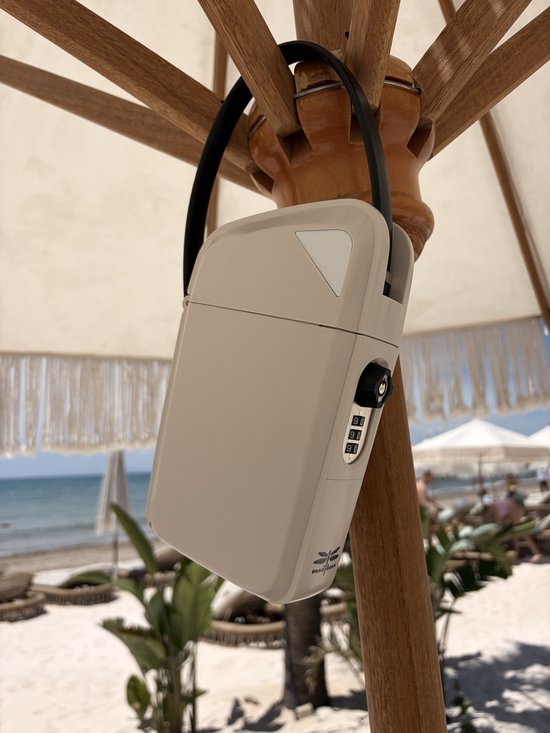 The Beachboxx 2.0 draagbare kluis - cijferslot - beveiliging - strandkluis - water/zand bestendig - vakantie - outdoor recreatie - strand - geld - zwembad - caravan - camping - tent - kamperen - veilig - reizen - vliegtuig - vakantie - kluis