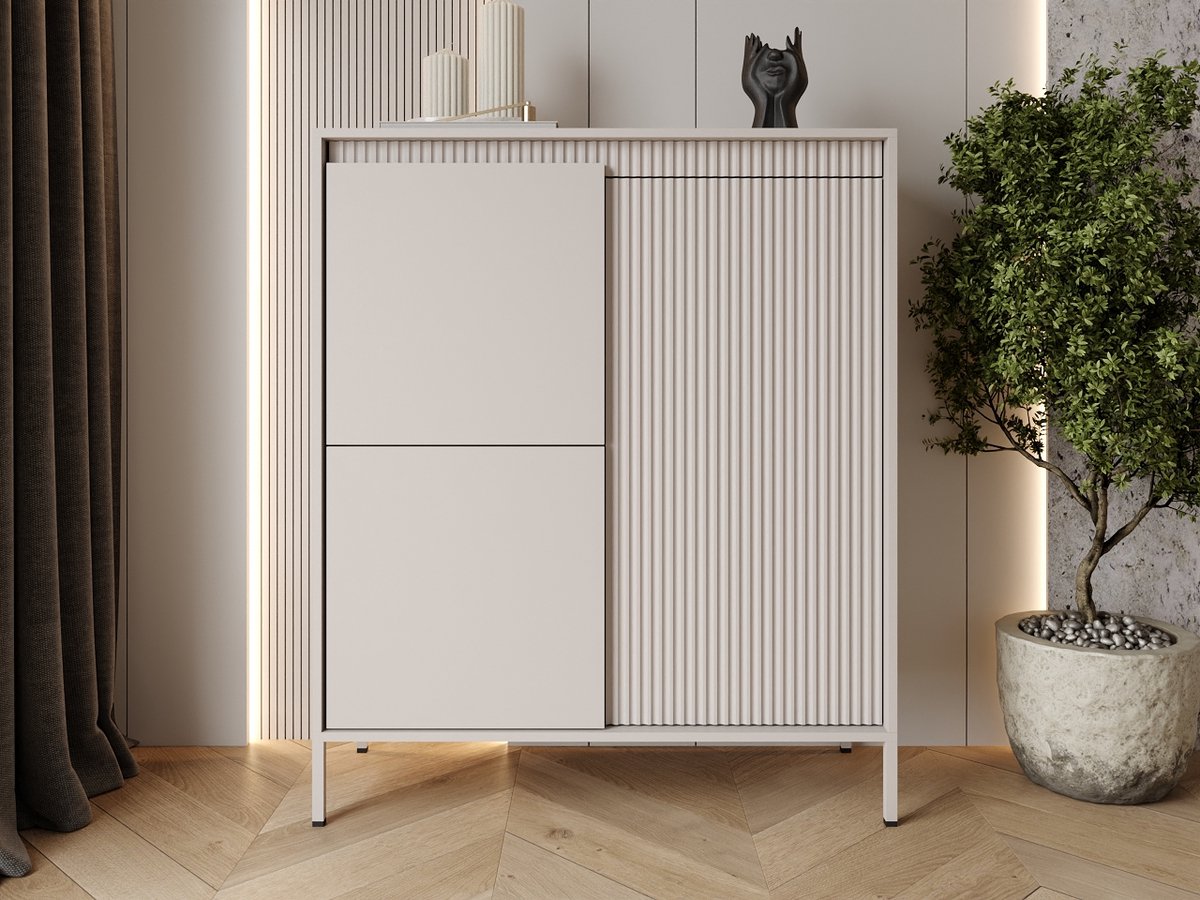 GrainGold – Dressoir Sorano – Beige - Hoog - Met Deuren - 104 cm