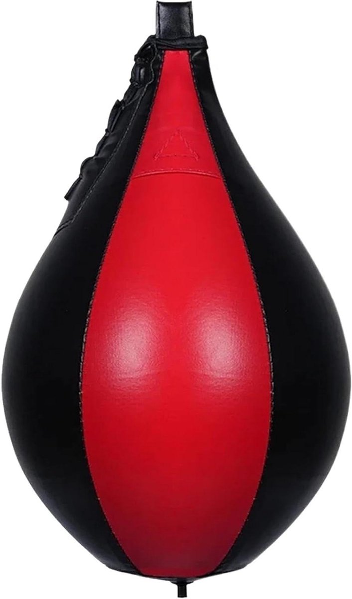 Speedball Boksen - Trainingsbal - Reflexen Verbeteren - Robuuste Constructie - 28 cm - Zwart Rood