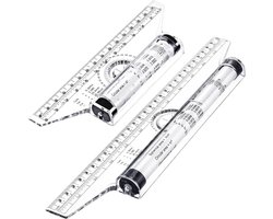 Parallel Rolling Liniaal - Rolliniaal Set - 2 Stuks - Parallelle Liniaal - Hoek Liniaal - Plastische Rolliniaa - Lengte - Liniaal - schaalstok - 15cm + 30cm - Paralleliniaal voor Architect, Tekenen en Kantoor Metingen