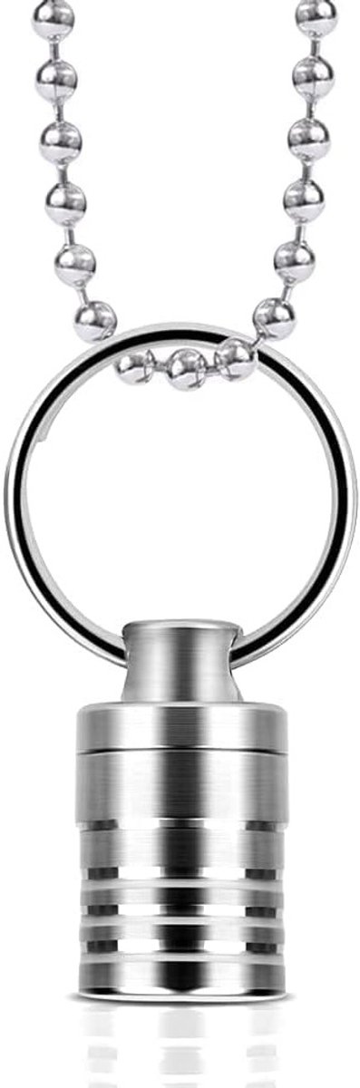 Mini Titanium Pillenbox met Sleutelhanger, Waterdichte Tabletbox voor Reizen, Compacte Weekdoos voor Medicijnen